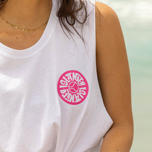 Fuchsia Nuovo Islander White Tank