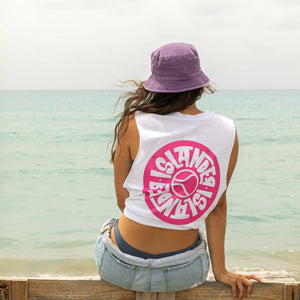 Fuchsia Nuovo Islander White Tank