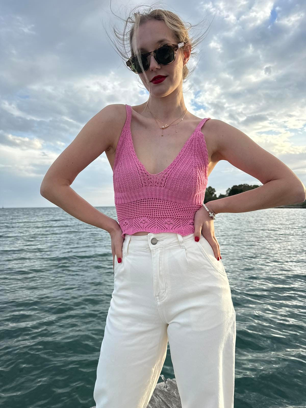 Pink knitting Top