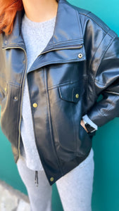 Vegan Oversized Leather Jacket Man Style