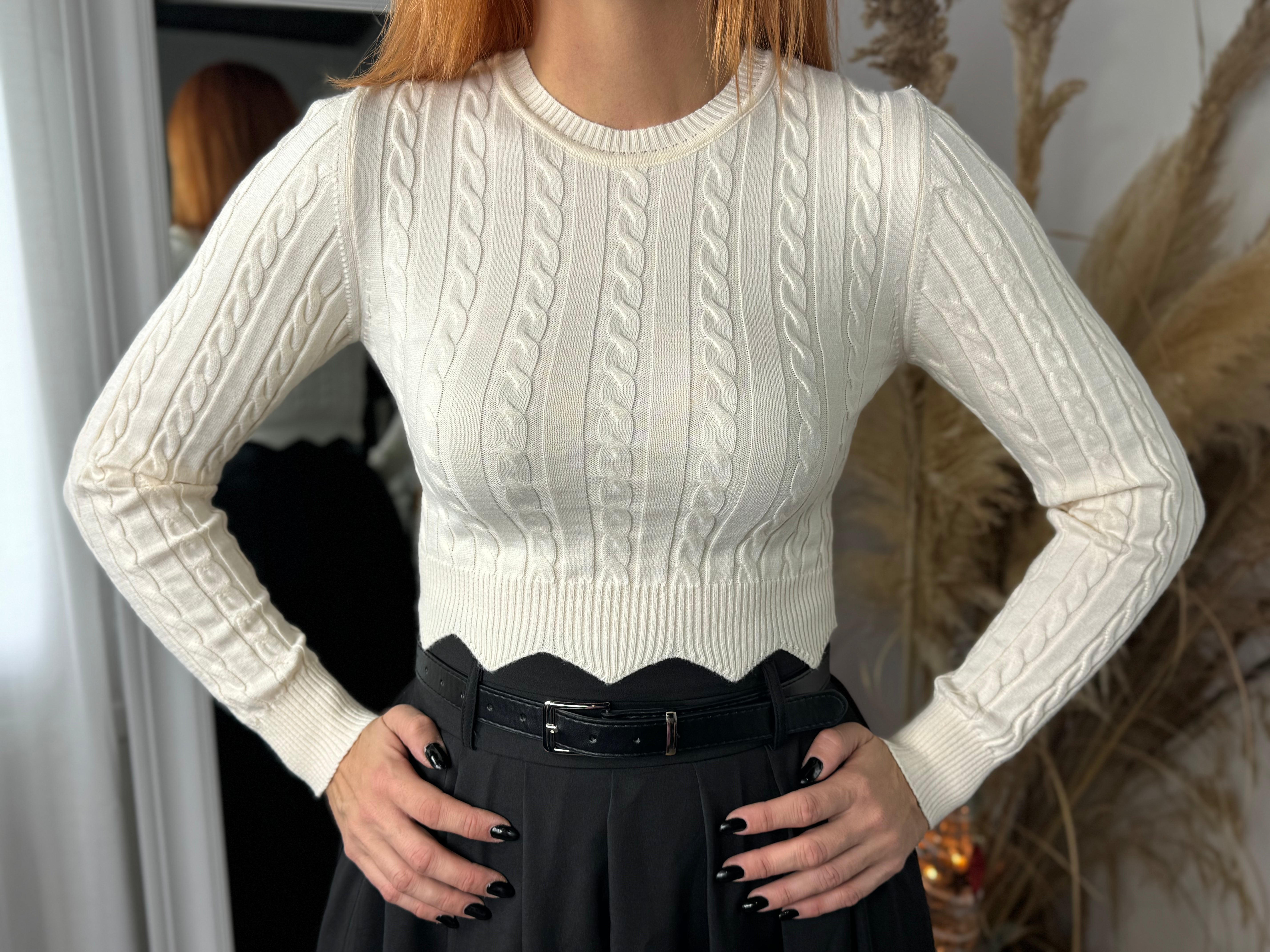 Knit Crop Top Εκρού