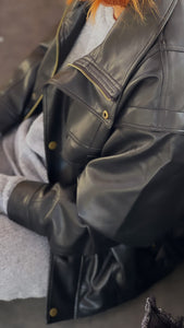 Vegan Oversized Leather Jacket Man Style