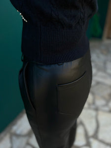 Eco Leather Trousers Black Παντελόνι Δερματίνη