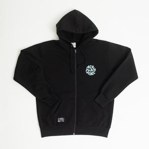 APM Retro Aqua Black Zip-Up Hoodie