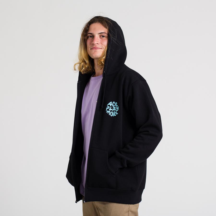 APM Retro Aqua Black Zip Up Hoodie Level Up Greece