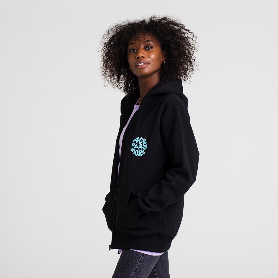 APM Retro Aqua Black Zip Up Hoodie Level Up Greece