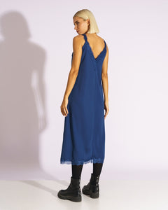 Slip Dress In Deep Blue