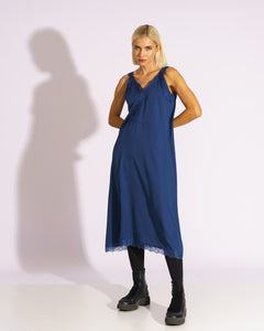 Slip Dress In Deep Blue